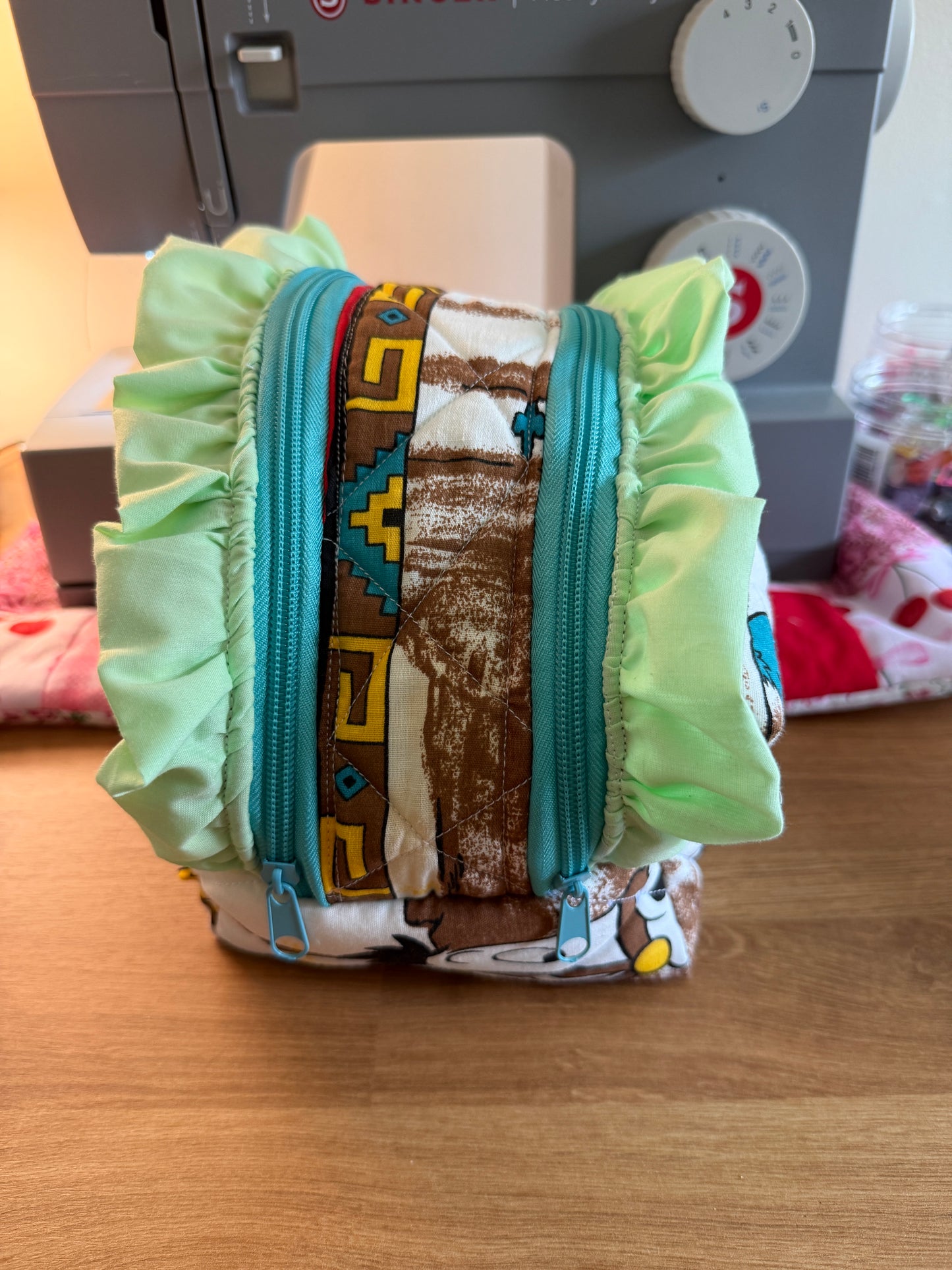 One-of-a-Kind Ride ’Em Cowboy Diaper Wipe Pouch | Ruffles, D-Ring & Double Pockets
