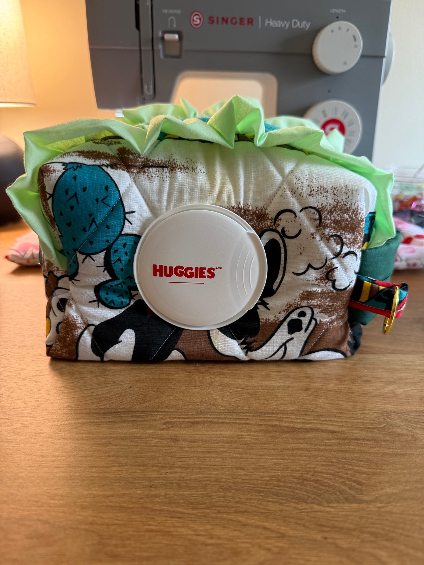 One-of-a-Kind Ride ’Em Cowboy Diaper Wipe Pouch | Ruffles, D-Ring & Double Pockets