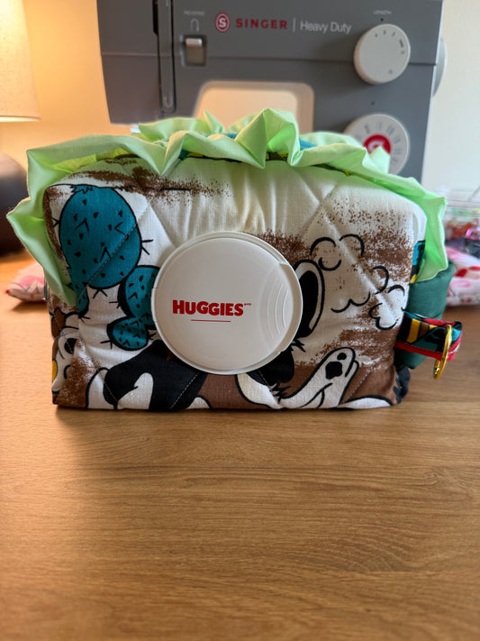 One-of-a-Kind Ride ’Em Cowboy Diaper Wipe Pouch | Ruffles, D-Ring & Double Pockets